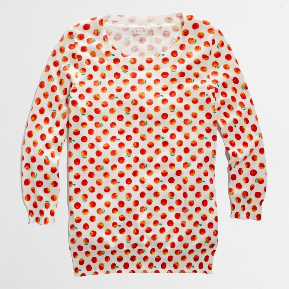 J. Crew Factory orange print sweater top - Picture 1 of 5